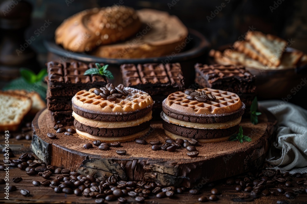The chocolate cookies on the table The chocolate cookies on the table