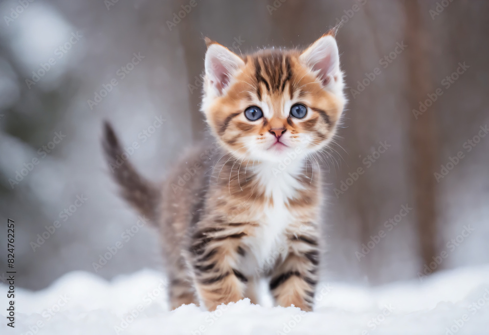 cat on snow