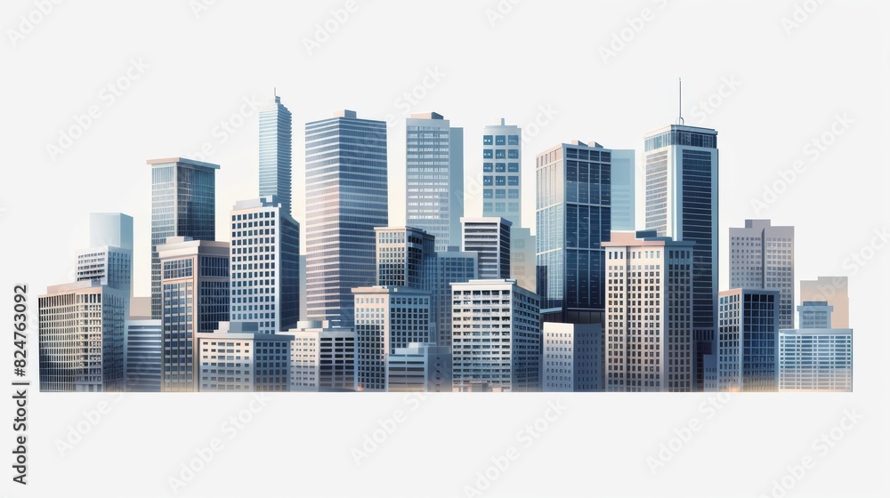Fototapeta premium PNG layers of office building architecture in a metropolis