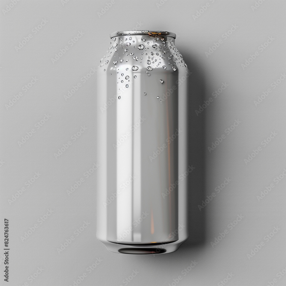 White blank Soda Can Mock-up isolated on light gray background.High resolution photo.Made with generative ai White blank Soda Can Mock-up isolated on light gray background.High resolution photo.Made with generative ai