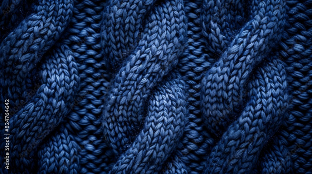 Knitted fabric texture design on a dark blue background Knitted fabric texture design on a dark blue background