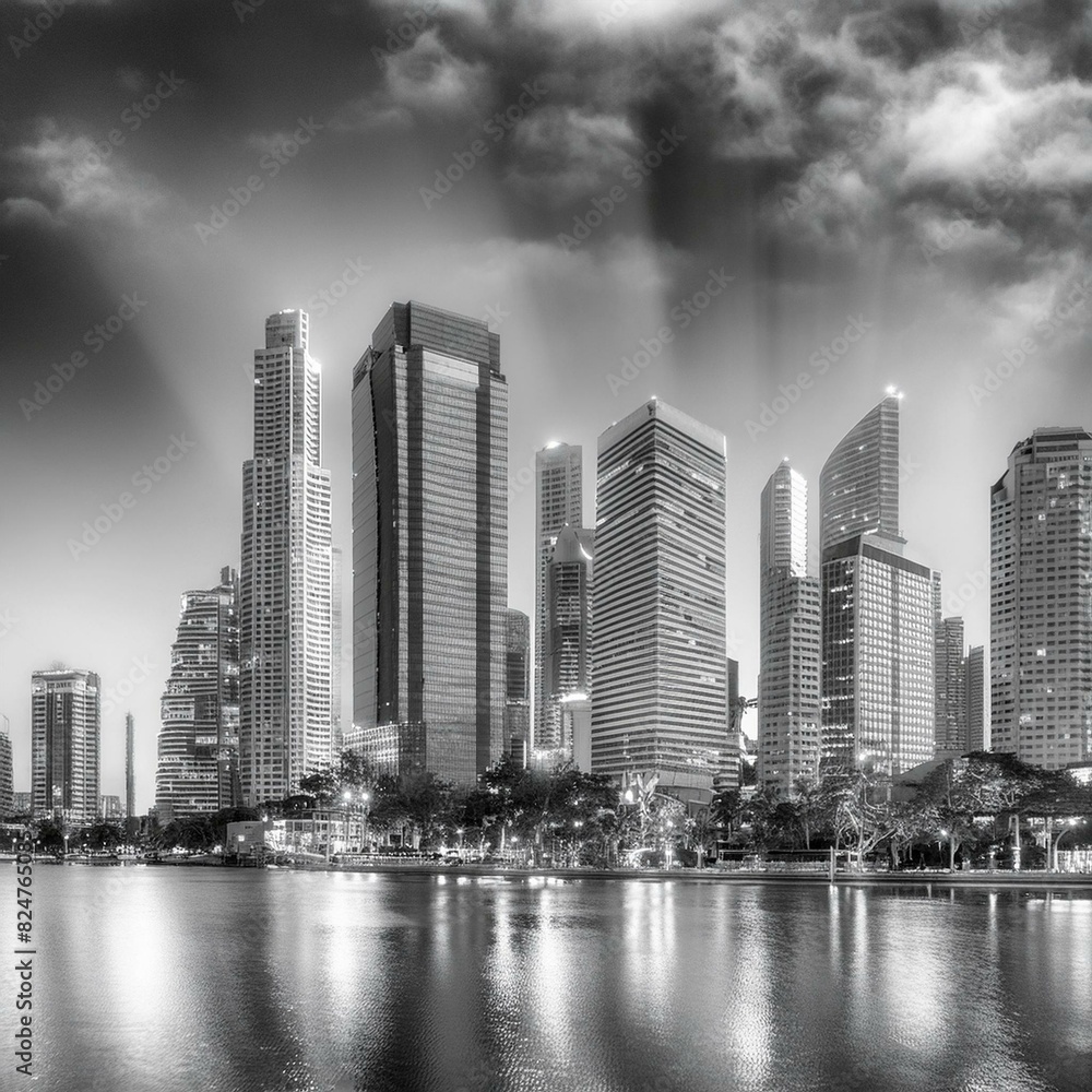 Fototapeta premium city skyline at night