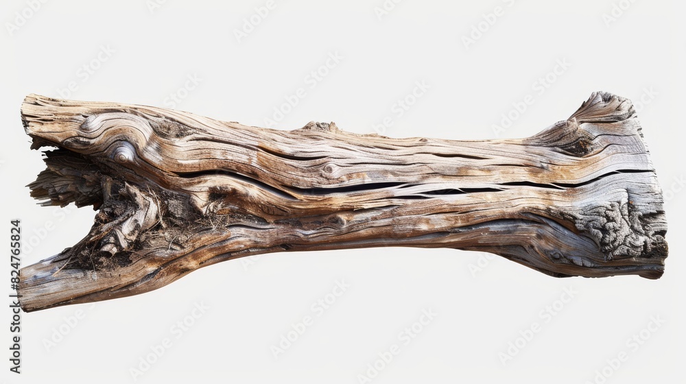Fototapeta premium Planks of driftwood with white backgrounds sculpture.