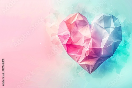 a heart shaped paper with a gradient background photo