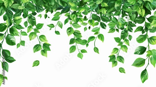 Plant in nature with minimal horizontal clean vine in bottom border pattern.
