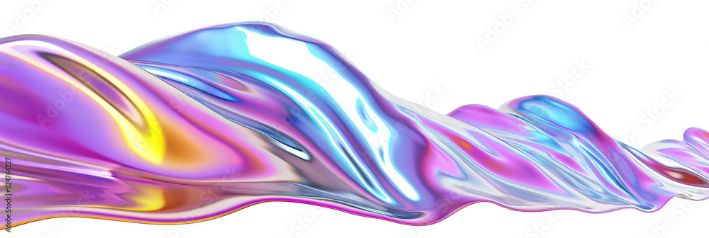 Abstract liquid metallic shape with holographic effect, on transparent background. Vibrant, iridescent colors. Divider, separating graphic design element. Footer or header. Abstract liquid metallic shape with holographic effect, on transparent background. Vibrant, iridescent colors. Divider, separating graphic design element. Footer or header.