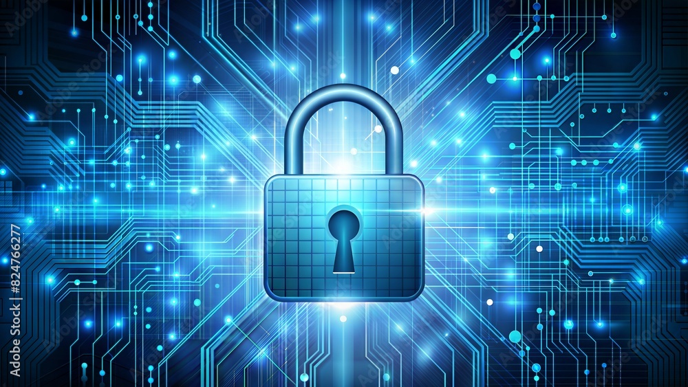 digital padlock on abstract cyber security technology blue background with binary code
digital padlock on abstract cyber security technology blue background with binary code