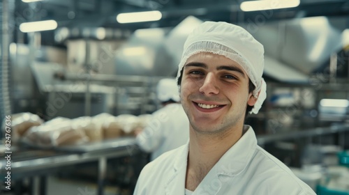 A Smiling Baker in Factory photo