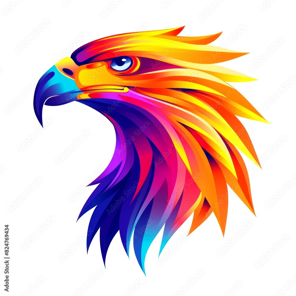 Fototapeta premium illustration art emblem of eagle and wing