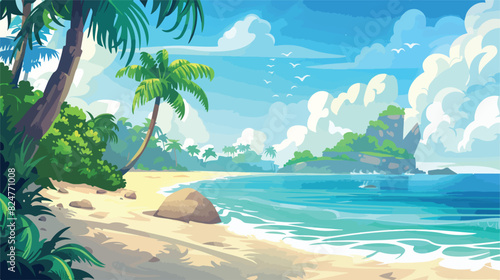 Sand coast background. Tropical ocean beach landscape