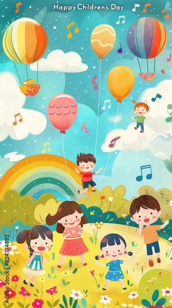 Obraz premium Children's Day balloon illustration