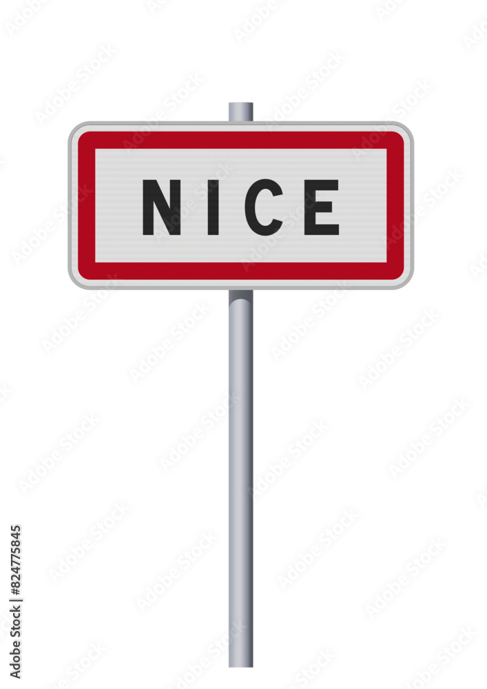 Panneau d'entrée de la ville de Nice (Alpes-Maritimes) en vectoriel Panneau d'entrée de la ville de Nice (Alpes-Maritimes) en vectoriel