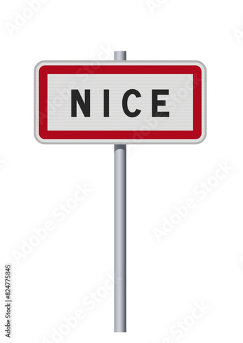 Panneau d'entrée de la ville de Nice (Alpes-Maritimes) en vectoriel