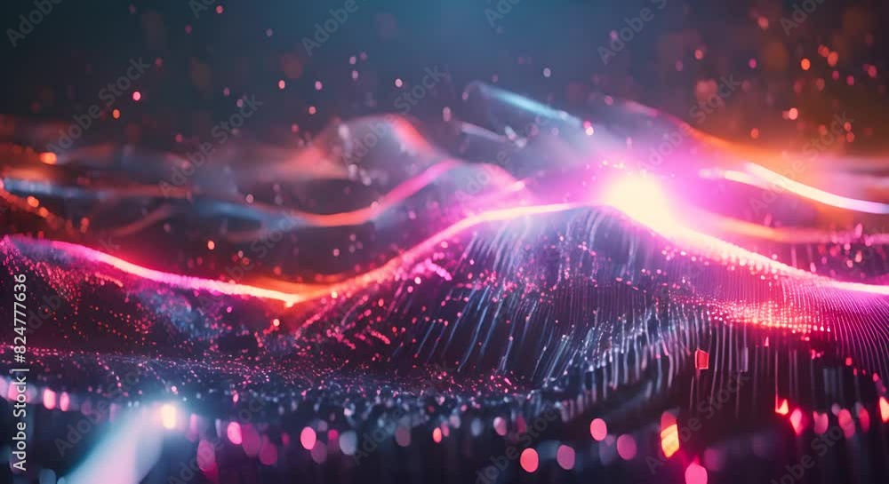 Seamless loop of digital light waves, embodying wireless communication Seamless loop of digital light waves, embodying wireless communication