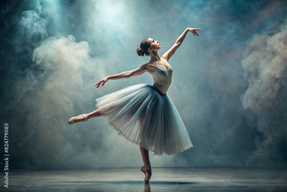 Portrait of a beautiful young ballerina . The radiance of Russian ballet, a ballerina in a tutu performs on stage. Portrait of a beautiful young ballerina . The radiance of Russian ballet, a ballerina in a tutu performs on stage.