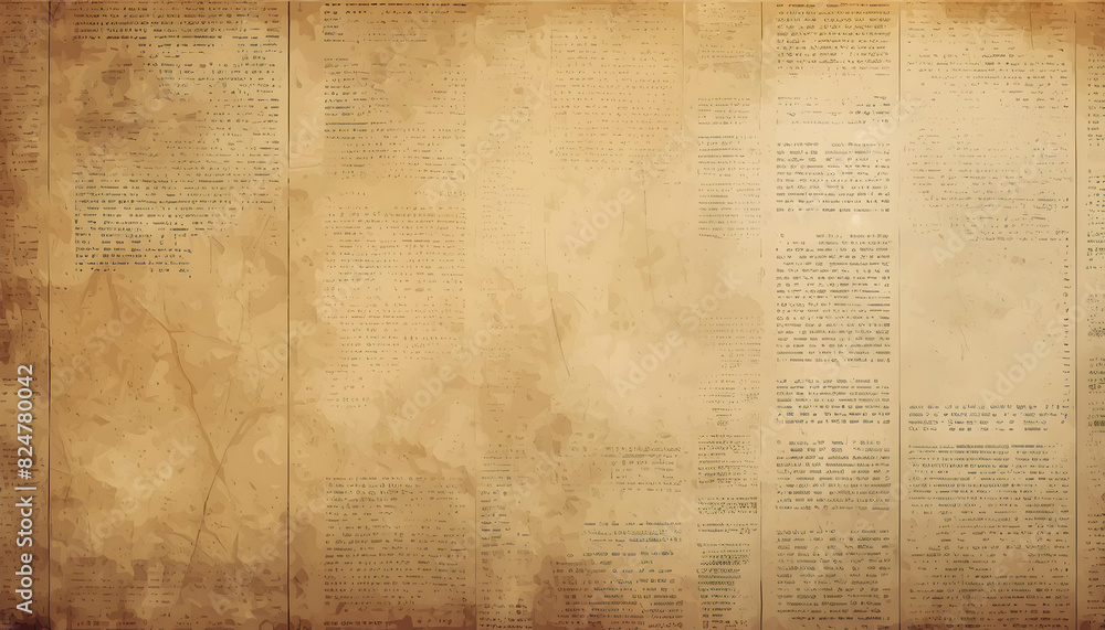 Fototapeta premium an old paper background with a worn, grunge texture, reminiscent of aged newspaper pages, Ai generated 