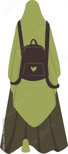 Muslim woman reading book. Muslim student Illustration.