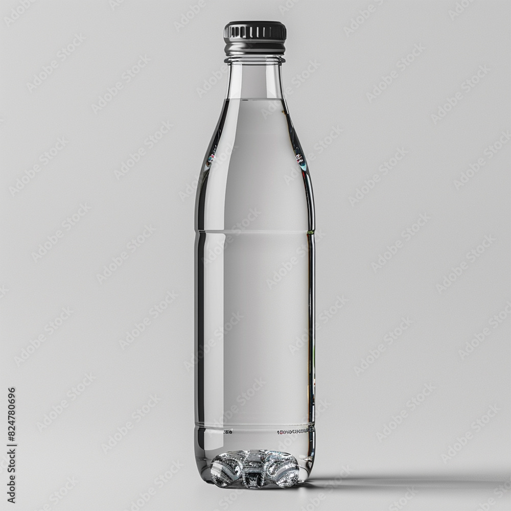 Soda Water Bottle Mock up with blank label Isolated on white background.High resolution photo. Made with generative ai Soda Water Bottle Mock up with blank label Isolated on white background.High resolution photo. Made with generative ai