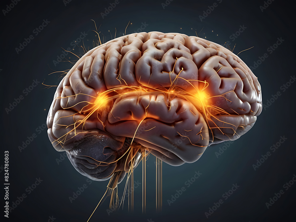 Digital view of epileptic brain, revealing neurological insights through advanced imaging. Digital view of epileptic brain, revealing neurological insights through advanced imaging.