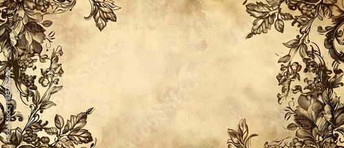 Vintage Inspired Easter Border with Floral Patterns and Botanical Elements for Customizable Content Backgrounds
