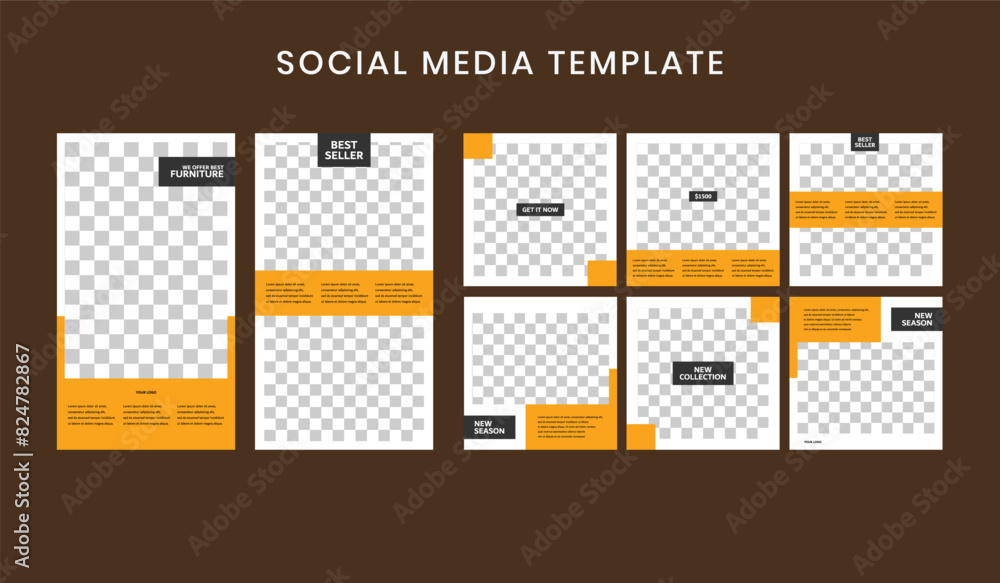 Naklejka premium Social media post template design for promotion. Business vector illustration.