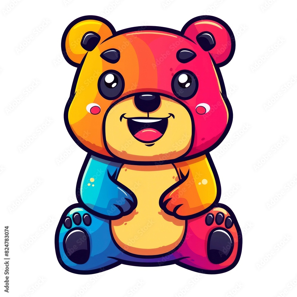 Obraz premium illustration art kawaii cartoon of bear