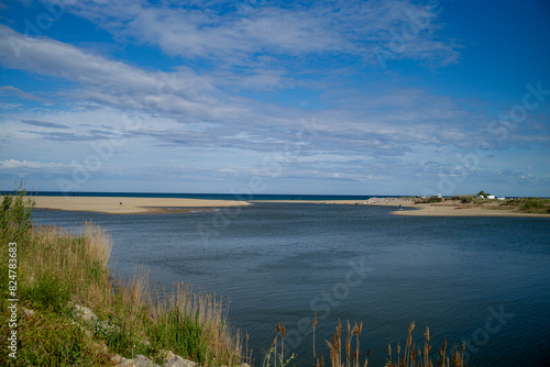 Mouth of the Agly France  landscape with river
