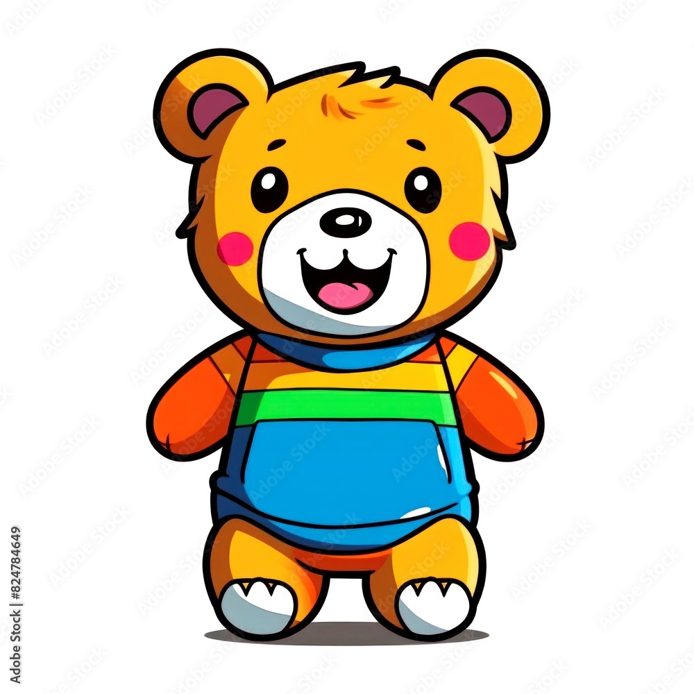 Obraz premium illustration art kawaii cartoon of bear