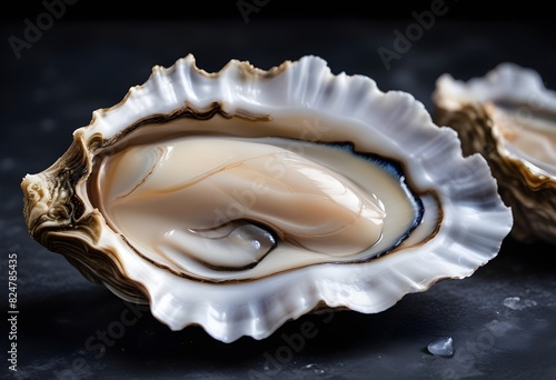 A closeup photograph of a freshly shucked oyster o (2) photo
