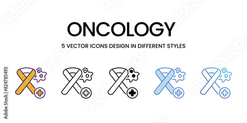 Oncology Icons different style vector stock illustration