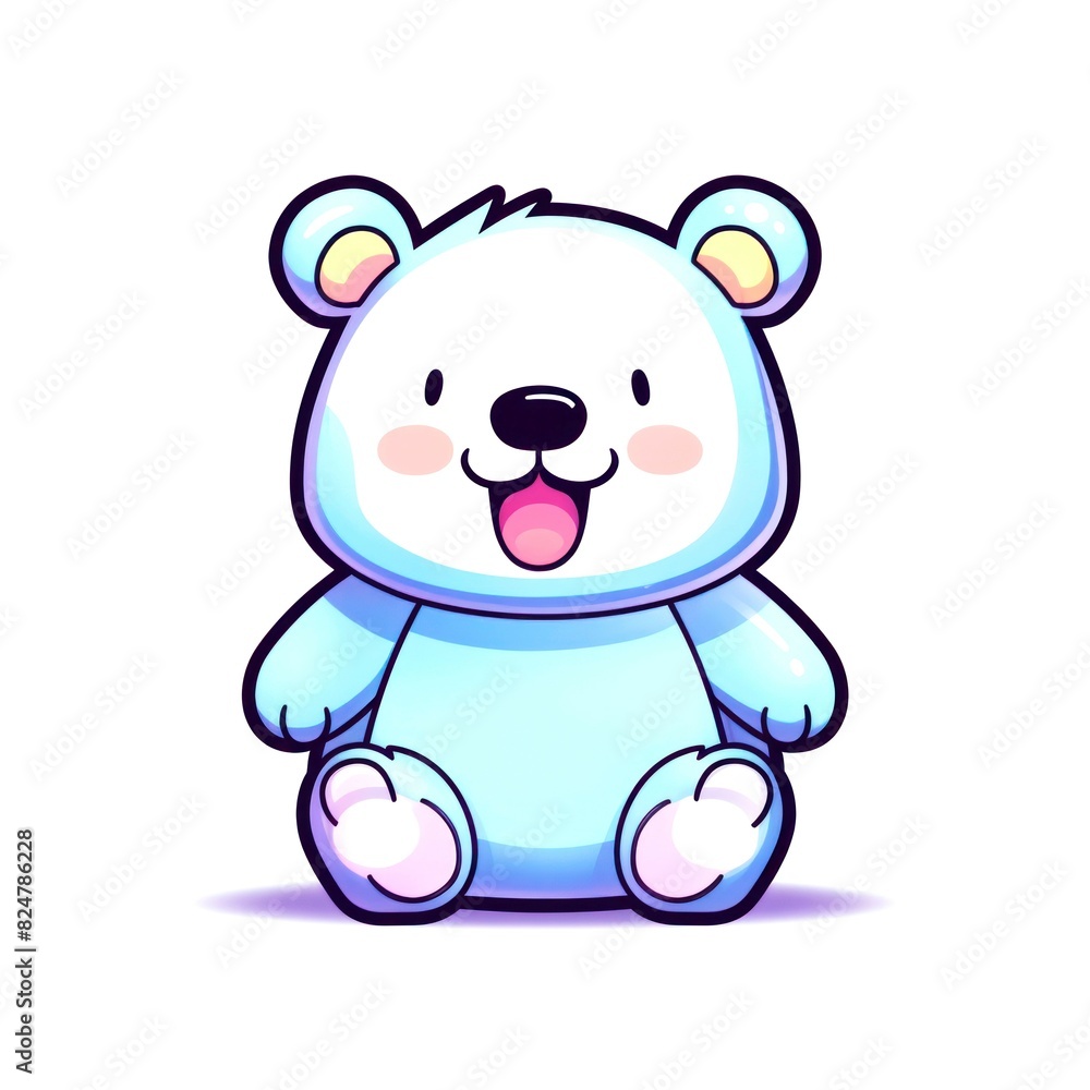 Fototapeta premium illustration art kawaii cartoon of bear