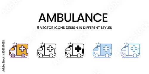Ambulance  Icons different style vector stock illustration © vector squad