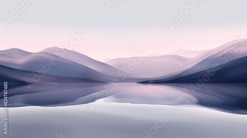 Digital technology purple lake minimalist poster background