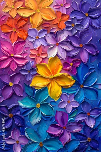 Textured abstract oil painting showcasing beautiful and harmonious pastel color combinations