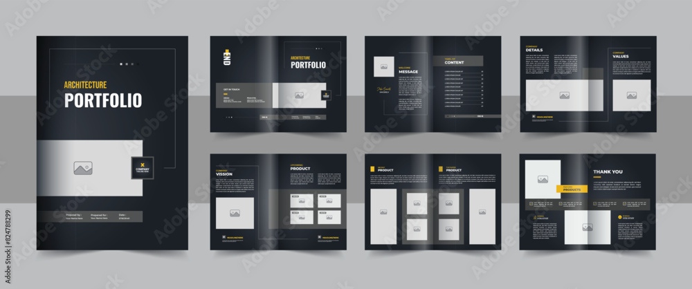 Print ready architecture brochure template or interior portfolio brochure layout design