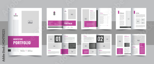 Modern architecture portfolio template or interior portfolio, Creative architecture and interior brochure layout