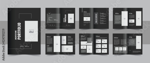 Architecture portfolio template or interior portfolio template design, architecture and interior brochure design portfolio layout