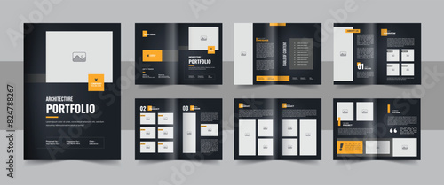 Creative architecture portfolio template or interior portfolio, Modern architecture and interior brochure vector
