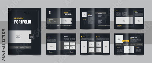 Print ready architecture brochure template or interior portfolio brochure layout design