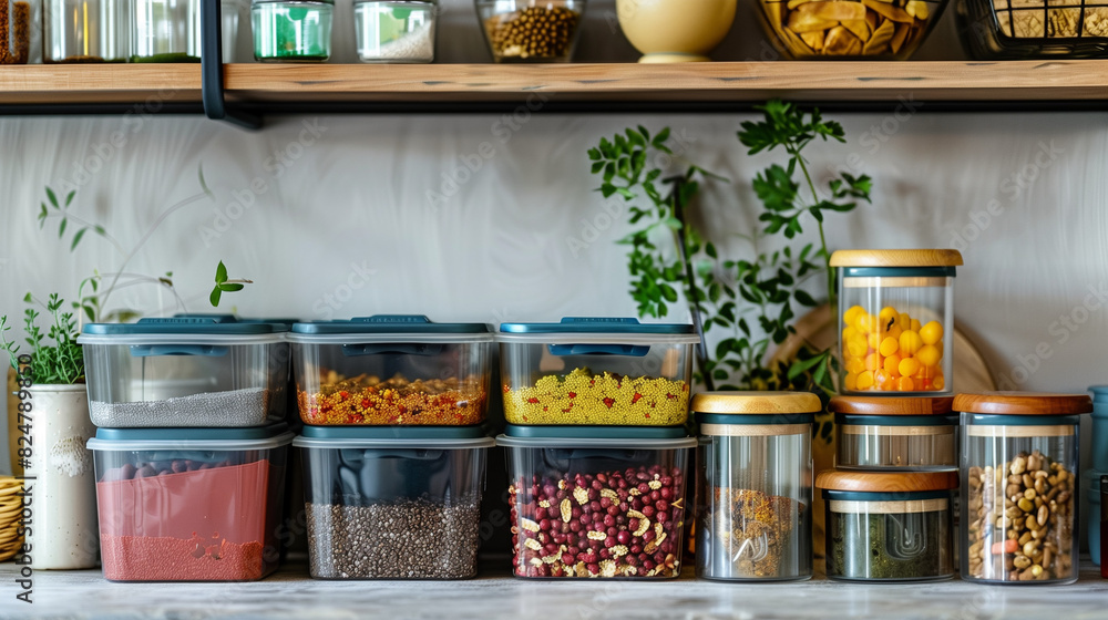 Eco-Friendly Reusable Food Storage Containers - Sustainable Kitchen Organization with a Variety of Containers for a Green Lifestyle Eco-Friendly Reusable Food Storage Containers - Sustainable Kitchen Organization with a Variety of Containers for a Green Lifestyle