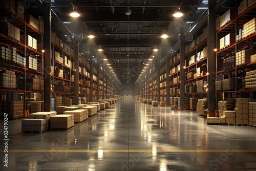 Wallpaper Mural Large warehouse stacking of goods Torontodigital.ca