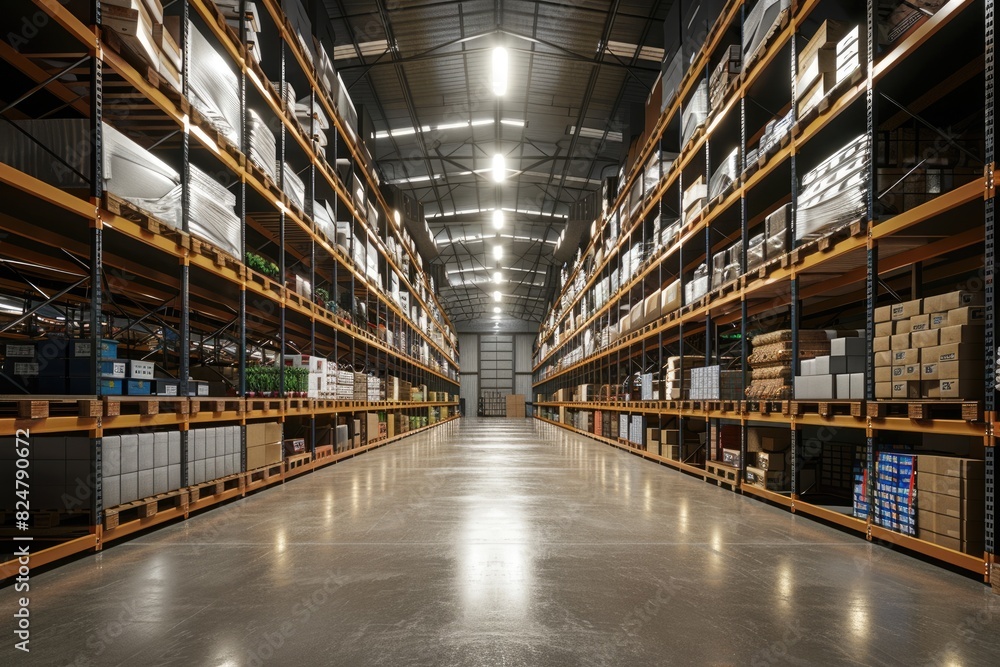 Large warehouse stacking of goods Large warehouse stacking of goods