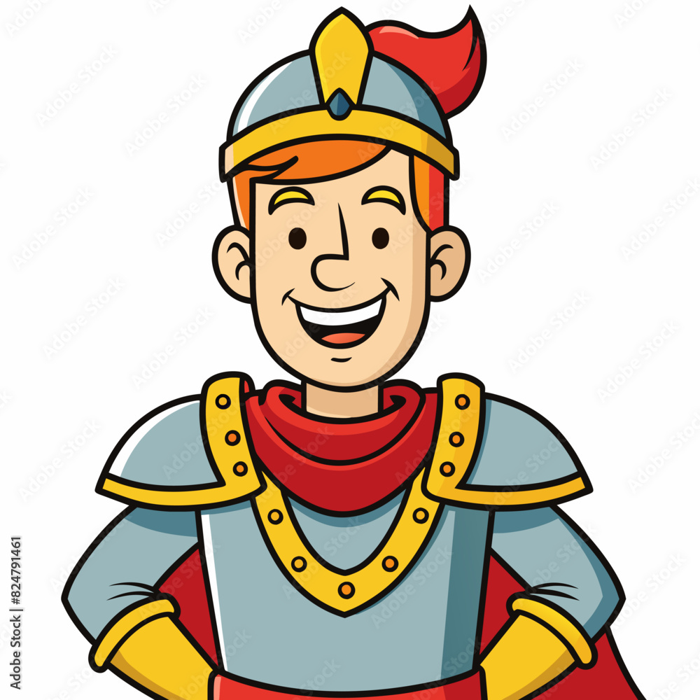 Adorable Knight Cartoon Drawing, Cute Knight Graphic Adorable Knight Cartoon Drawing, Cute Knight Graphic