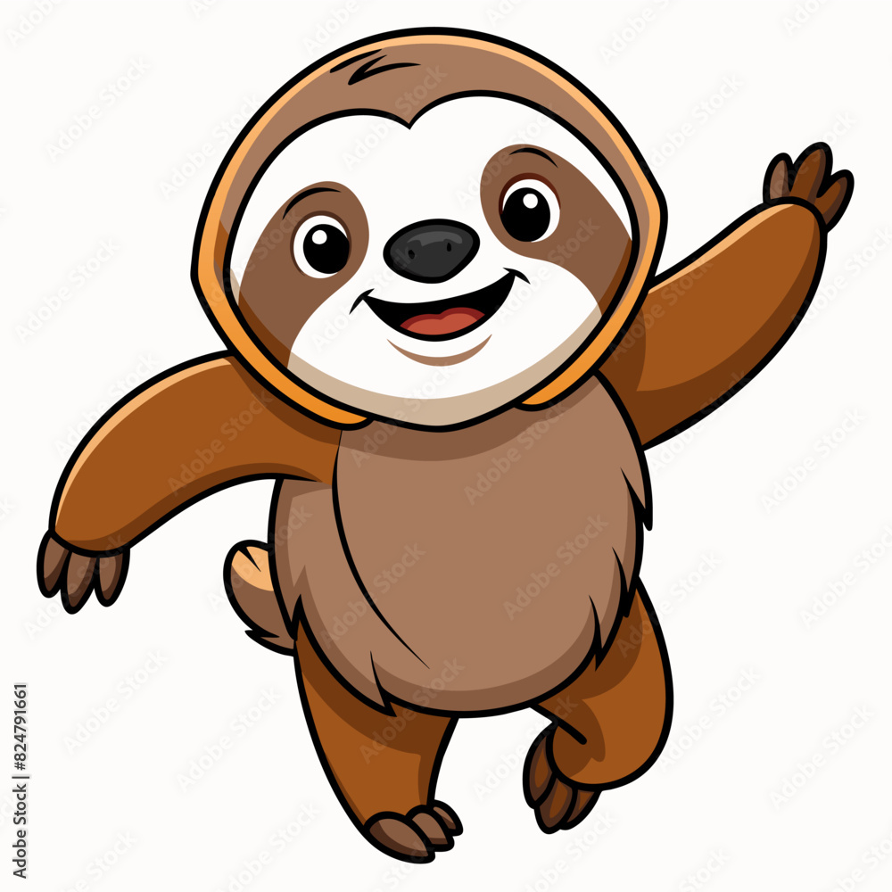 Adorable Sloth Cartoon Drawing, Cute Sloth Graphic Adorable Sloth Cartoon Drawing, Cute Sloth Graphic