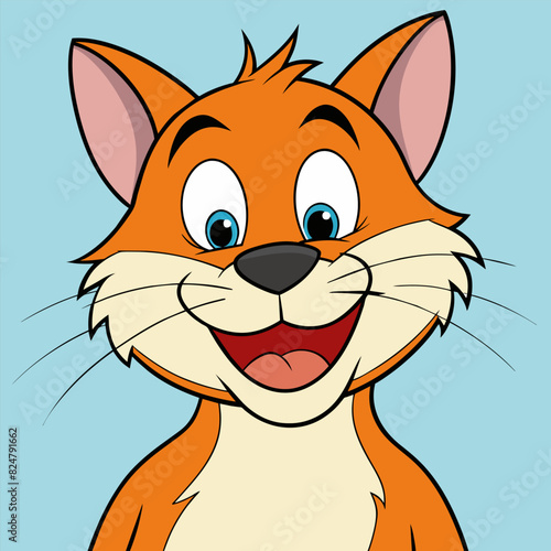 Adorable Cat Cartoon Drawing, Cute Cat Graphic
