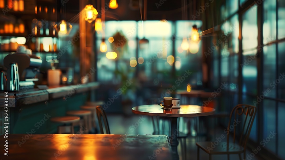 A Blurred big Coffee Shop, Cafe, and Restaurant Fusion for Mesmerizing Backgrounds