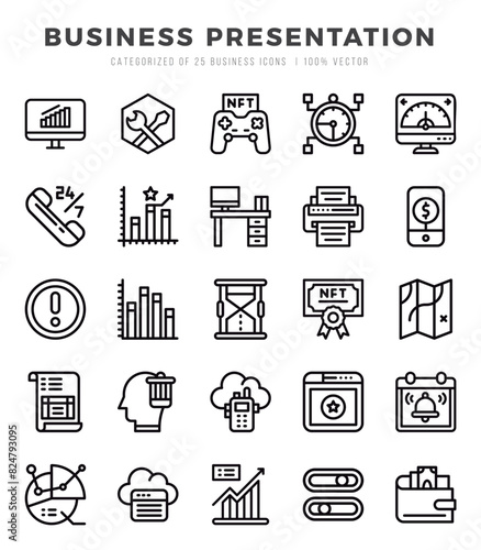 icons set. Business Presentation for web. app. vector illustration.