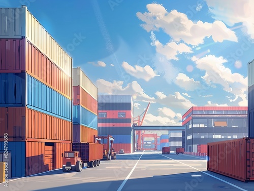 Wallpaper Mural Seaport Operations: Efficient Car Loading at Open-Air Warehouse Torontodigital.ca