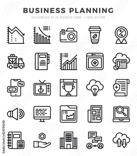 Business Planning icon pack for your website. mobile. presentation. and logo design. photo