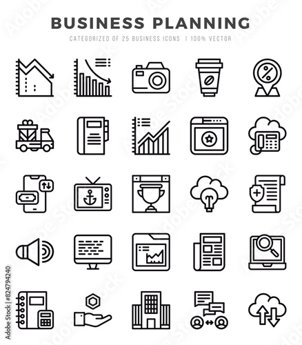 Business Planning icon pack for your website. mobile. presentation. and logo design.